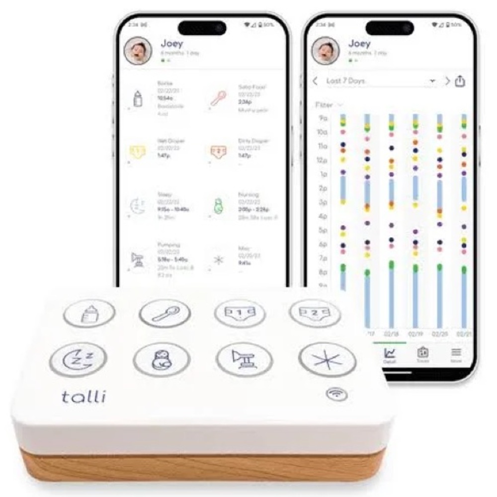 TALLI Baby Tracker with White and Brown Design
